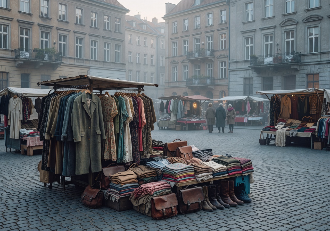 Arkonaplatz Flea Market in a quiet Berlin square with vintage fashion finds