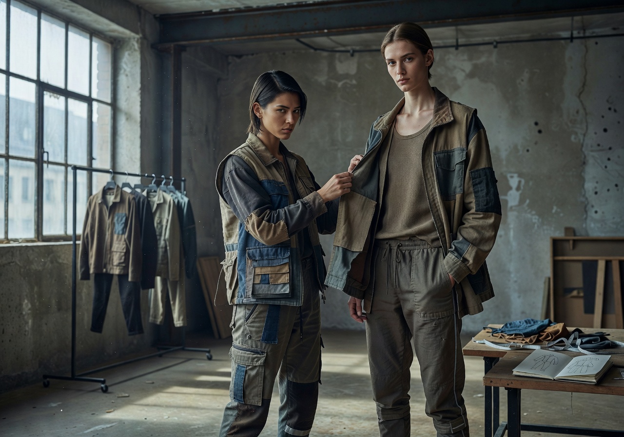 Emerging Berlin fashion designer showcasing sustainable streetwear collection