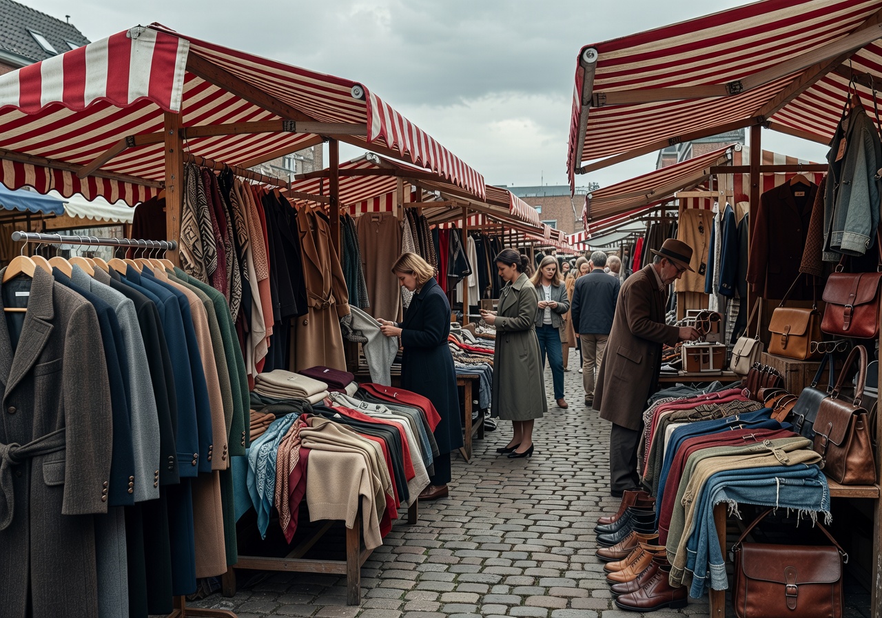 Hamburg Flohschanze market showcasing designer vintage finds and curated fashion