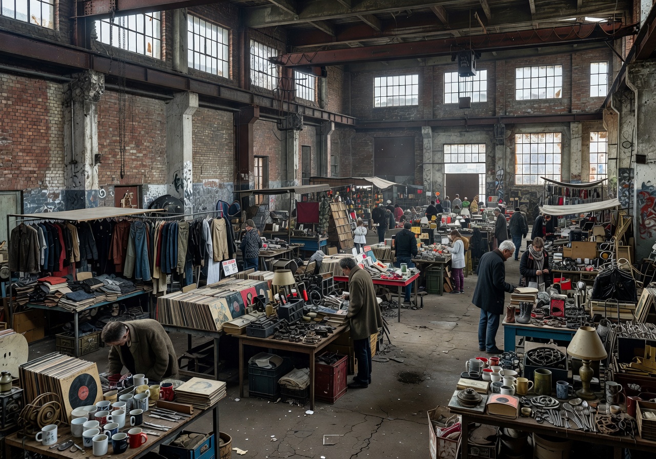 RAW Flohmarkt at the raw industrial compound in Friedrichshain Berlin